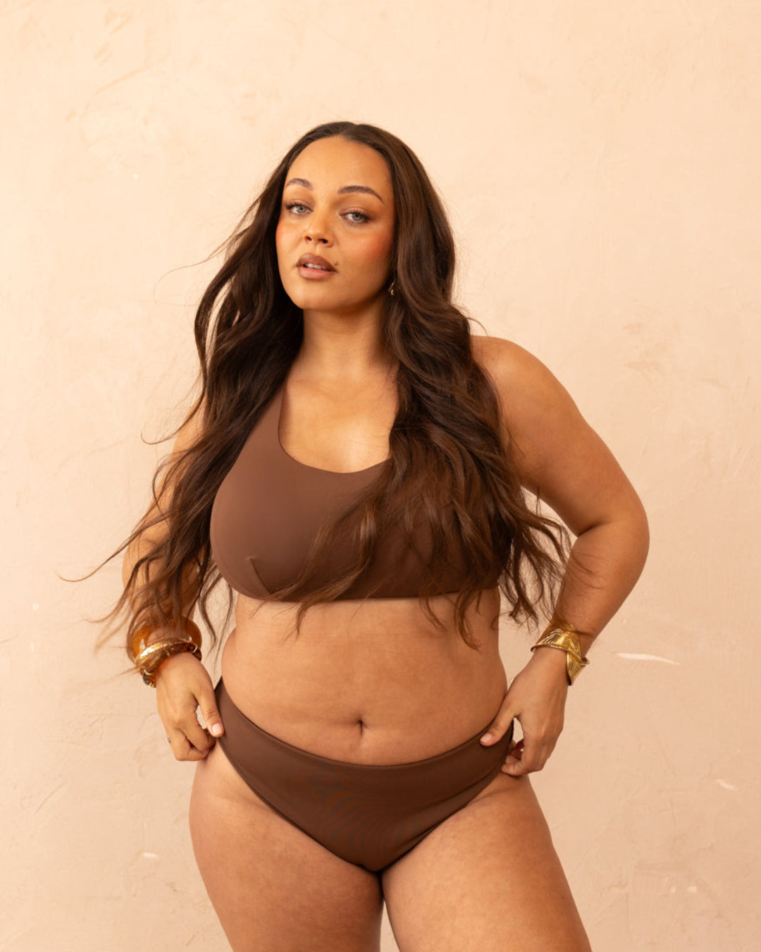 High Leg Brief Bottom - Chocolate