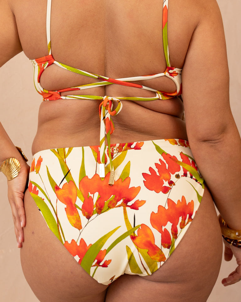 High Leg Brief Bottom - Botanical Print