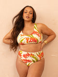 High Waisted Reversible Brief Bottom - Botanical and Cloud