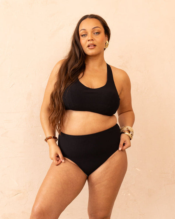 Dassia Sculpt Fuller Bust Bra Top - Noir Rib