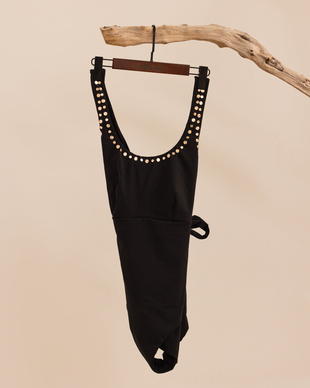Tarida Tummy Control Stud Scoop Neck One-piece - Noir