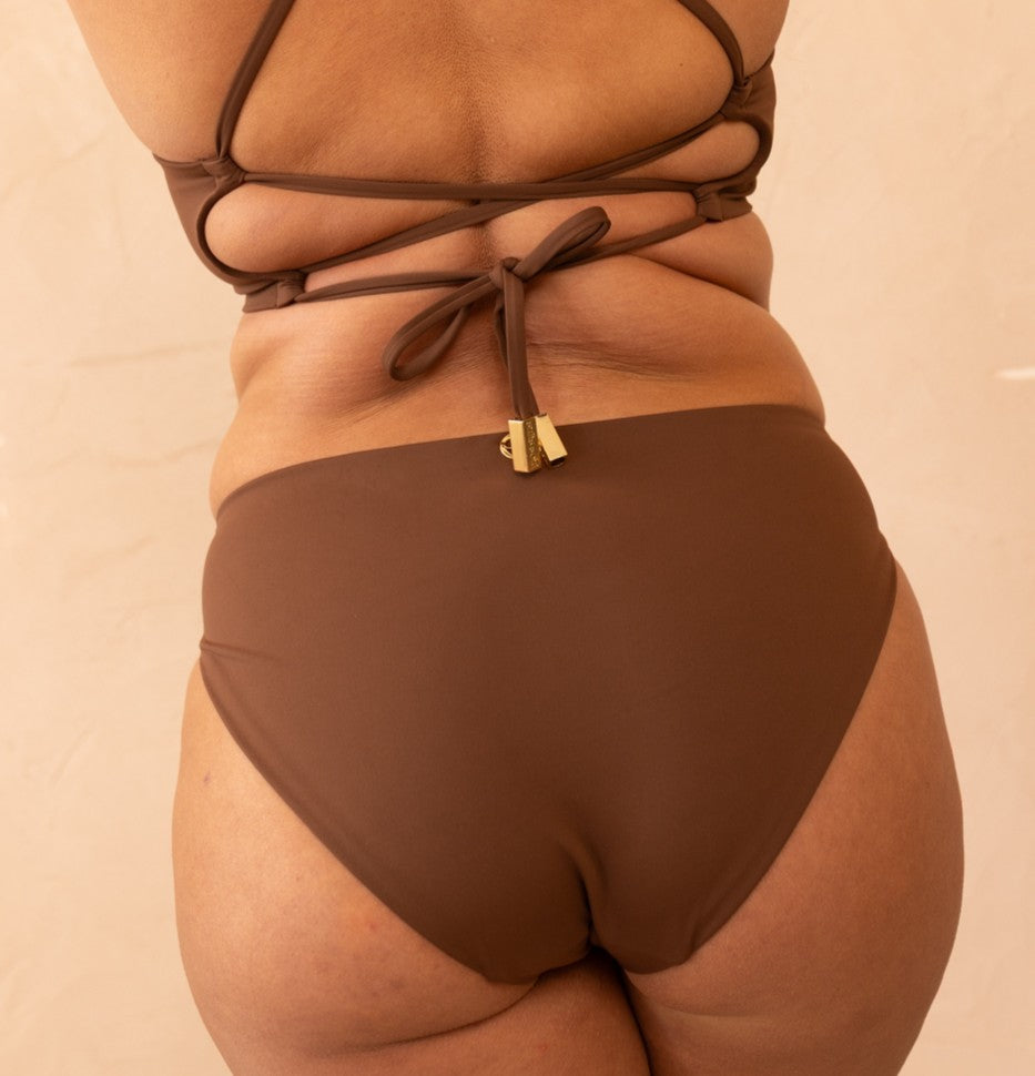 High Leg Brief Bottom - Chocolate